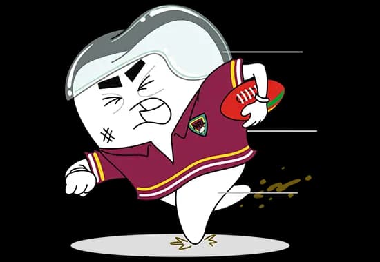 Broncos toothy for running with a footy.