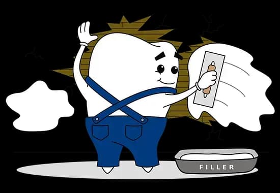 Plasterer toothy patching up a wall