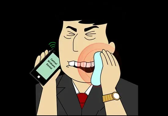 Patient nervously waiting to visit the dentist.