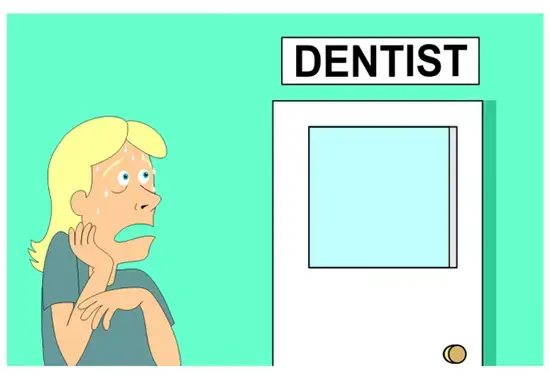 Patient nervously waiting to visit the dentist.